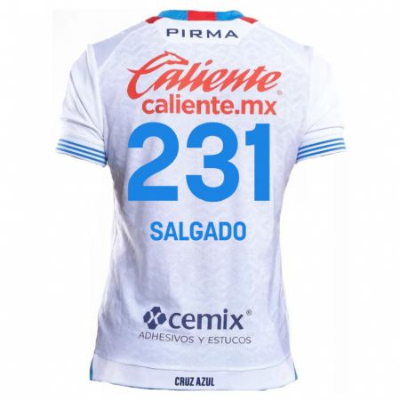 Kandiny Niño Camiseta Bruno Salgado #231 Blanco Azul 2ª Equipación 2024/25 La Camisa México