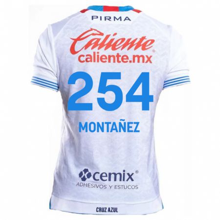 Kandiny Niño Camiseta Humberto Montañez #254 Blanco Azul 2ª Equipación 2024/25 La Camisa México