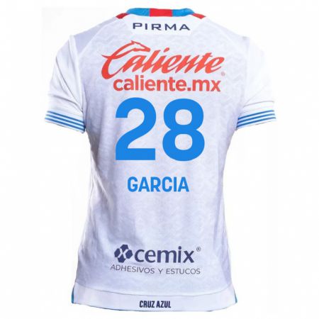 Kandiny Niño Camiseta Ana Garcia #28 Blanco Azul 2ª Equipación 2024/25 La Camisa