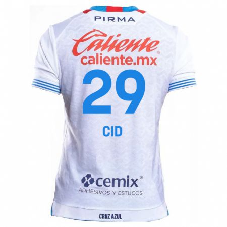 Kandiny Niño Camiseta Claudia Cid #29 Blanco Azul 2ª Equipación 2024/25 La Camisa