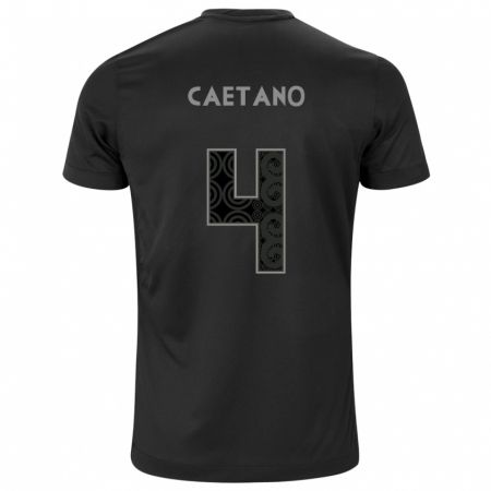 Kandiny Bambino Maglia Caetano #4 Nero Kit Gara Away 2024/25 Maglietta