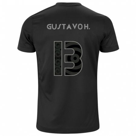 Kandiny Kinder Gustavo Henrique #13 Schwarz Auswärtstrikot Trikot 2024/25 T-Shirt Österreich