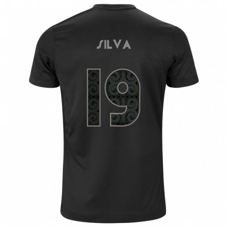 Kandiny Bambino Maglia Gustavo Silva #19 Nero Kit Gara Away 2024/25 Maglietta