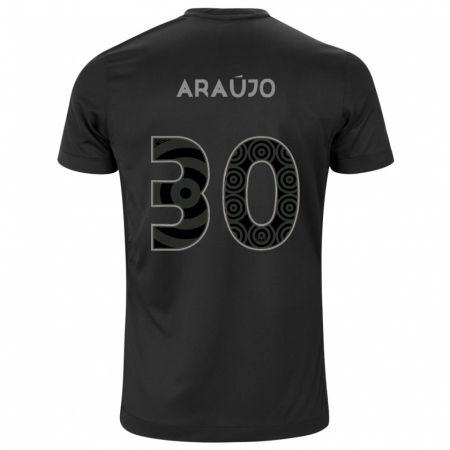 Kandiny Kinder Matheus Araújo #30 Schwarz Auswärtstrikot Trikot 2024/25 T-Shirt Österreich