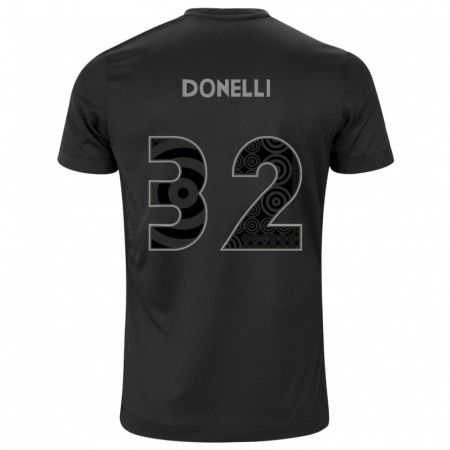 Kandiny Bambino Maglia Matheus Donelli #32 Nero Kit Gara Away 2024/25 Maglietta