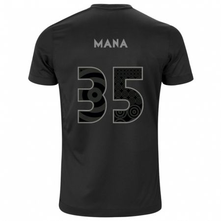 Kandiny Bambino Maglia Léo Mana #35 Nero Kit Gara Away 2024/25 Maglietta