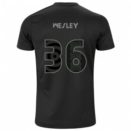 Kandiny Bambino Maglia Wesley #36 Nero Kit Gara Away 2024/25 Maglietta