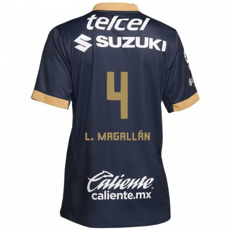 Kandiny Bambino Maglia Lisandro Magallán #4 Ossidiana Oro Bianco Kit Gara Away 2024/25 Maglietta