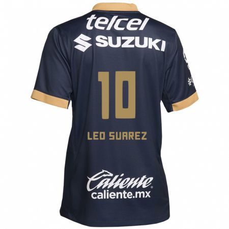 Kandiny Bambino Maglia Leo Suárez #10 Ossidiana Oro Bianco Kit Gara Away 2024/25 Maglietta