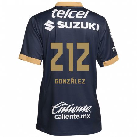 Kandiny Kinderen José González #212 Obsidiaan Goud Wit Uitshirt Uittenue 2024/25 T-Shirt