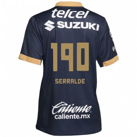 Kandiny Bambino Maglia Gerardo Serralde #190 Ossidiana Oro Bianco Kit Gara Away 2024/25 Maglietta