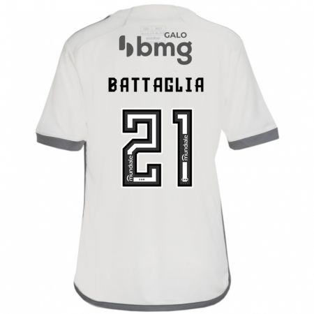 Kandiny Kinderen Rodrigo Battaglia #21 Gebroken Wit Uitshirt Uittenue 2024/25 T-Shirt