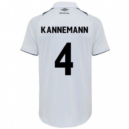 Kandiny Kinderen Walter Kannemann #4 Wit Blauw Uitshirt Uittenue 2024/25 T-Shirt