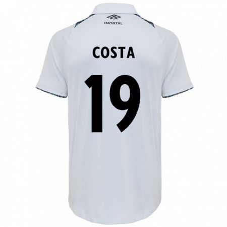 Kandiny Bambino Maglia Diego Costa #19 Bianco Blu Kit Gara Away 2024/25 Maglietta