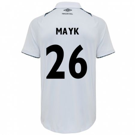 Kandiny Bambino Maglia Mayk #26 Bianco Blu Kit Gara Away 2024/25 Maglietta