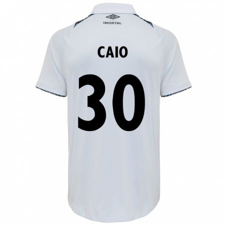 Kandiny Bambino Maglia Rodrigo Caio #30 Bianco Blu Kit Gara Away 2024/25 Maglietta