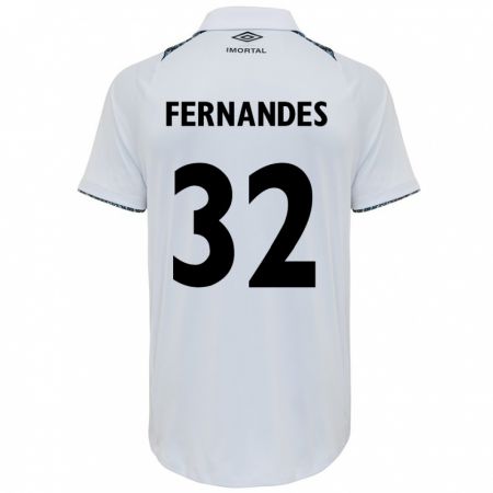 Kandiny Kinderen Nathan Fernandes #32 Wit Blauw Uitshirt Uittenue 2024/25 T-Shirt België