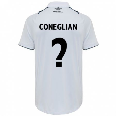 Kandiny Bambino Maglia Arthur Coneglian #0 Bianco Blu Kit Gara Away 2024/25 Maglietta