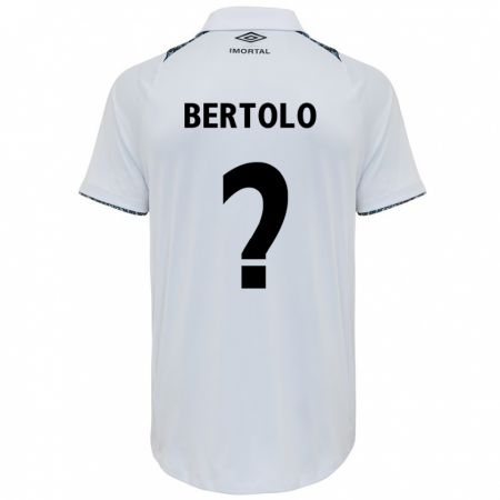 Kandiny Bambino Maglia Mateus Bertolo #0 Bianco Blu Kit Gara Away 2024/25 Maglietta