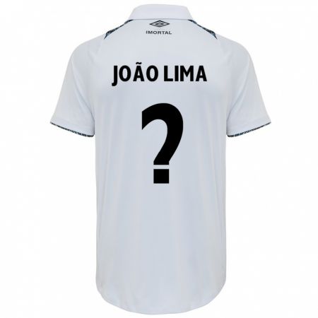 Kandiny Bambino Maglia João Lima #0 Bianco Blu Kit Gara Away 2024/25 Maglietta