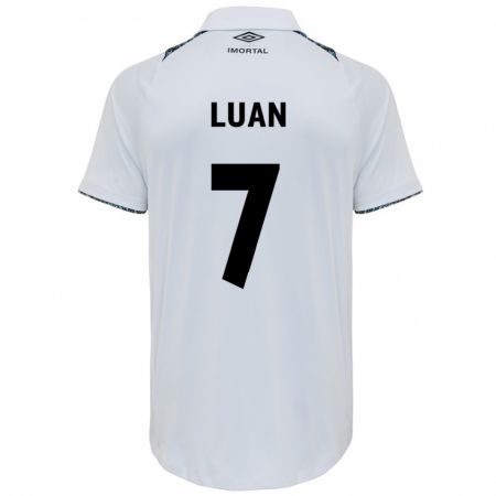 Kandiny Bambino Maglia Luan #7 Bianco Blu Kit Gara Away 2024/25 Maglietta