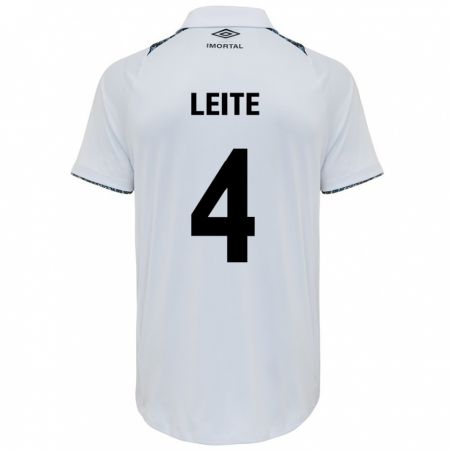 Kandiny Bambino Maglia Paulo Henrique Leite #4 Bianco Blu Kit Gara Away 2024/25 Maglietta