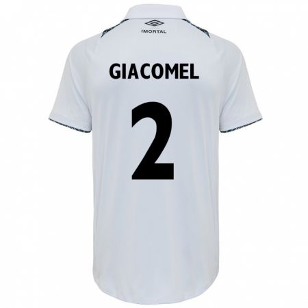 Kandiny Bambino Maglia Laís Giacomel #2 Bianco Blu Kit Gara Away 2024/25 Maglietta