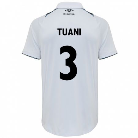 Kandiny Bambino Maglia Tuani #3 Bianco Blu Kit Gara Away 2024/25 Maglietta