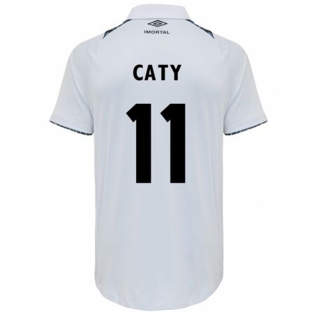 Kandiny Bambino Maglia Caty #11 Bianco Blu Kit Gara Away 2024/25 Maglietta