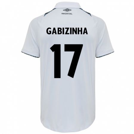 Kandiny Bambino Maglia Gabizinha #17 Bianco Blu Kit Gara Away 2024/25 Maglietta