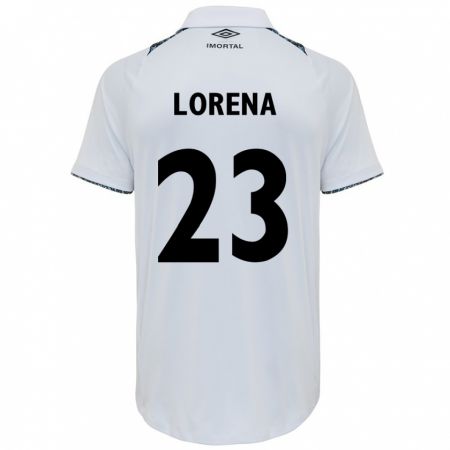 Kandiny Bambino Maglia Lorena #23 Bianco Blu Kit Gara Away 2024/25 Maglietta