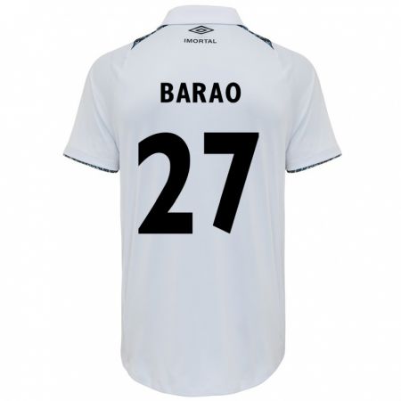 Kandiny Bambino Maglia Dani Barão #27 Bianco Blu Kit Gara Away 2024/25 Maglietta