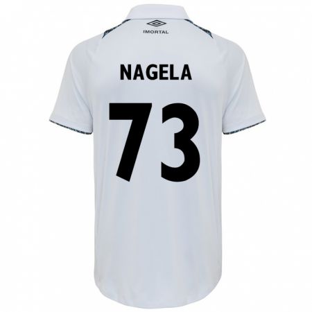 Kandiny Bambino Maglia Nágela #73 Bianco Blu Kit Gara Away 2024/25 Maglietta