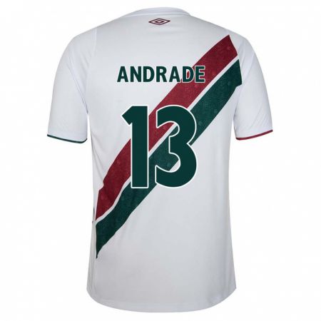 Kandiny Kinderen Felipe Andrade #13 Wit Groen Kastanjebruin Uitshirt Uittenue 2024/25 T-Shirt