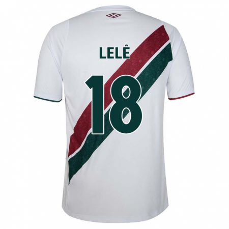 Kandiny Bambino Maglia Lelê #18 Bianco Verde Marrone Kit Gara Away 2024/25 Maglietta