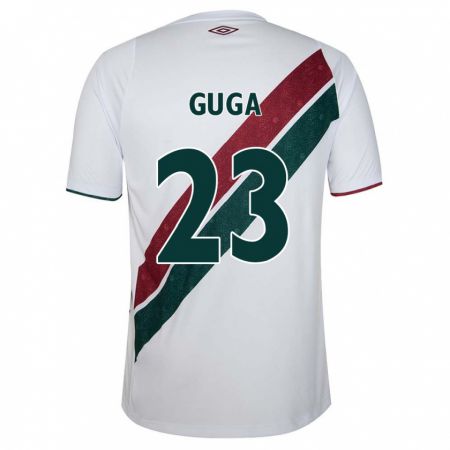 Kandiny Bambino Maglia Guga #23 Bianco Verde Marrone Kit Gara Away 2024/25 Maglietta