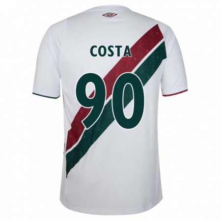 Kandiny Kinderen Douglas Costa #90 Wit Groen Kastanjebruin Uitshirt Uittenue 2024/25 T-Shirt