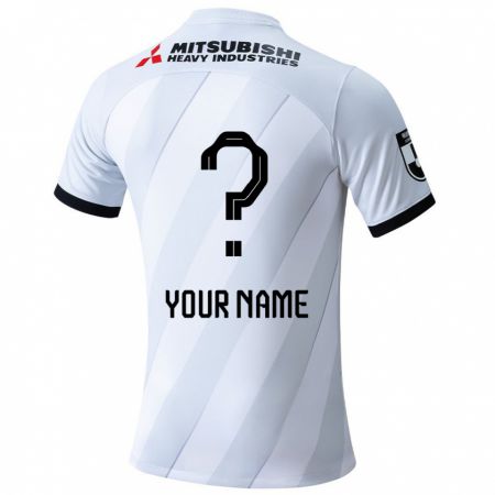 Kandiny Bambino Maglia Il Tuo Nome #0 Bianco Grigio Kit Gara Away 2024/25 Maglietta