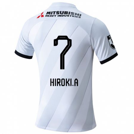 Kandiny Bambino Maglia Hiroki Abe #7 Bianco Grigio Kit Gara Away 2024/25 Maglietta