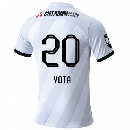 Kandiny Bambino Maglia Yota Sato #20 Bianco Grigio Kit Gara Away 2024/25 Maglietta