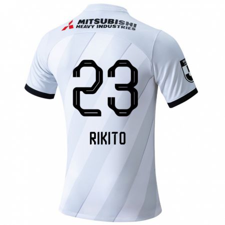 Kandiny Bambino Maglia Rikito Inoue #23 Bianco Grigio Kit Gara Away 2024/25 Maglietta