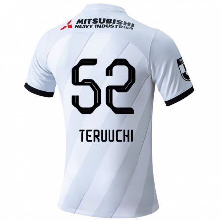 Kandiny Bambino Maglia Toshikazu Teruuchi #52 Bianco Grigio Kit Gara Away 2024/25 Maglietta