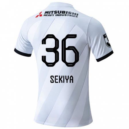 Kandiny Bambino Maglia Hikaru Sekiya #36 Bianco Grigio Kit Gara Away 2024/25 Maglietta