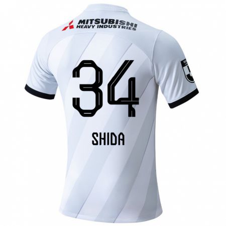 Kandiny Bambino Maglia Izuho Shida #34 Bianco Grigio Kit Gara Away 2024/25 Maglietta