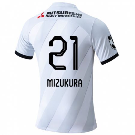 Kandiny Bambino Maglia Kei Mizukura #21 Bianco Grigio Kit Gara Away 2024/25 Maglietta