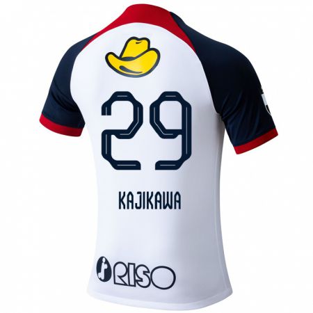 Kandiny Bambino Maglia Yuji Kajikawa #29 Bianco Blu Rosso Kit Gara Away 2024/25 Maglietta