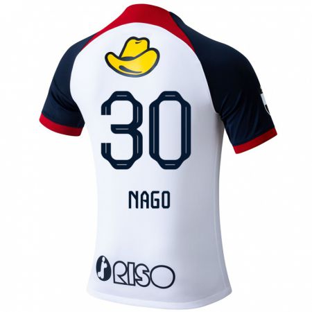 Kandiny Bambino Maglia Shintaro Nago #30 Bianco Blu Rosso Kit Gara Away 2024/25 Maglietta