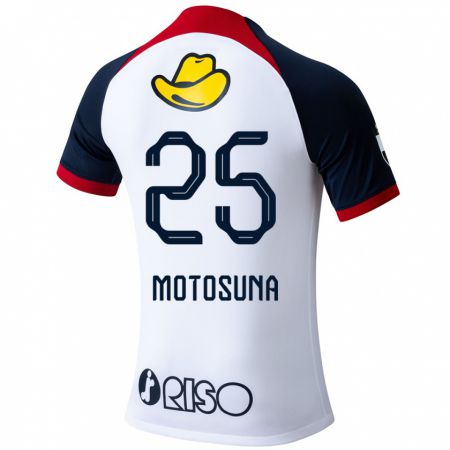 Kandiny Bambino Maglia Anthony Motosuna #25 Bianco Blu Rosso Kit Gara Away 2024/25 Maglietta