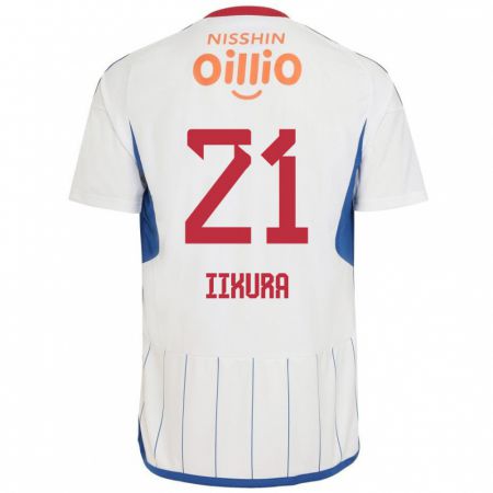 Kandiny Kinder Hiroki Iikura #21 Weiß Blau Rot Auswärtstrikot Trikot 2024/25 T-Shirt Österreich