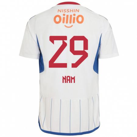 Kandiny Bambino Maglia Tae-Hee Nam #29 Bianco Blu Rosso Kit Gara Away 2024/25 Maglietta